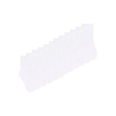 Imagem de Kit 12 Pares de Meias Infantil Cano Médio Selene 2370-001, Branco, 25-