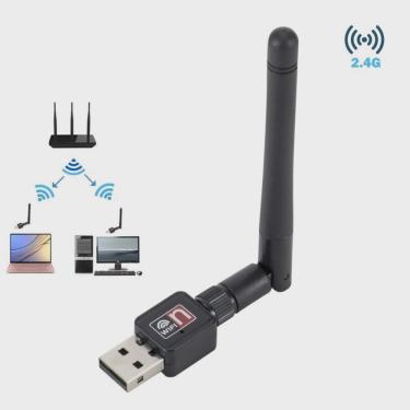 Imagem de Antena Wifi Adaptador Wireless USB Lan Placa de Rede Sem Fio Para Computador Notebook