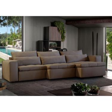 Imagem de Sofá 3 Lugares Retrátil, Revestimento Sarja Verde - SOF005