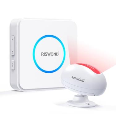 Imagem de AMHEY Campainha De Porta Com Sensor De Movimento, Alarme Com Detector De Movimento Sem Fio Para Ambientes Internos, Campainha De Alerta De Entrada Comercial Com Campainha, Campainha Para Porta De C