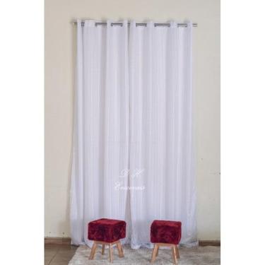 Imagem de Cortina de 5M de Largura Forro de Microfibra Com Voil Xadrez Com Varia