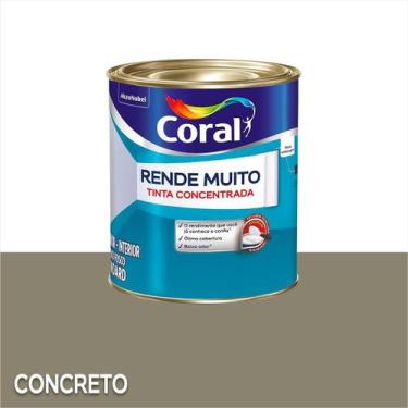 Imagem de Tinta Acrílica Coral Rende Muito Standard Fosco 800ml, Concreto