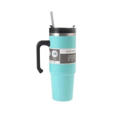 Imagem de Copo Térmico de Vácuo com Alça - 30oz, Dupla Camada, para Carro e Uso 
