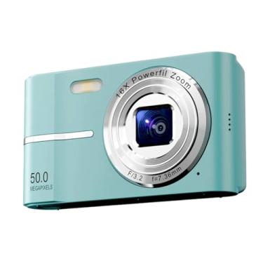 Imagem de Câmera digital Y2K 1080p com foco automático, câmera de vlogging de 50 MP, zoom digital 16X, antivibração, para viagem, selfie (verde)
