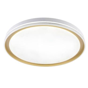Imagem de Plafon Moderno Branco e Dourado 28cm Led 18W 3 em 1 Bivolt 15708-PL