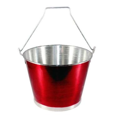 Imagem de Balde Gelo Cerveja C/ Alça Alumínio Profissional Vermelho