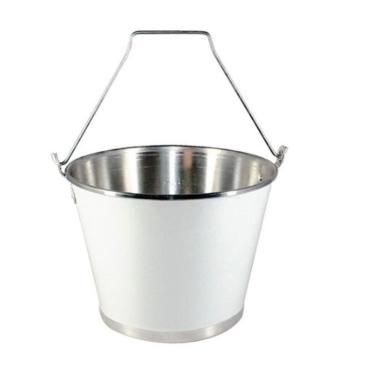 Imagem de Balde Gelo Cerveja C/ Alça Alumínio Profissional Branco 9l