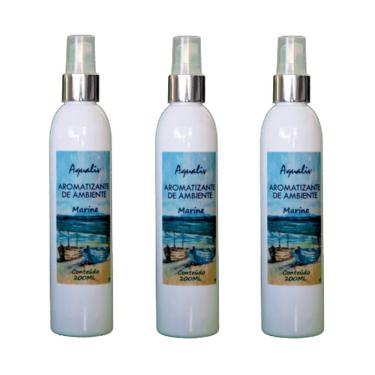 Imagem de Kit 3 Aromatizador De Ambientes Aroma Marine Frasco 200ml