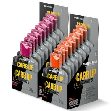 Imagem de Kit 2x Carb Up Gel Black Display C/10 Sachês Cada - Probióticaa - Repositor de Energia (2 Caixas, Guarana com Açai/Laranja)