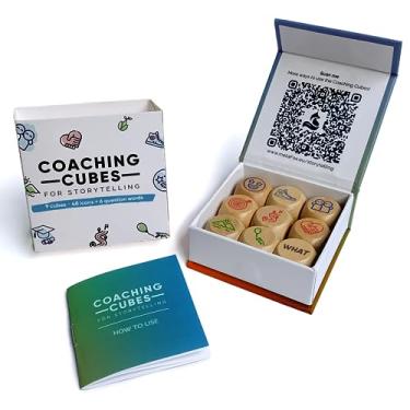 Imagem de metaFox Coaching Cubes for Storytelling - Engage, Learn and Grow - Mindfulness Dice use as Therapy Materials, School Counselor Supplies, Learning Resources Cubes and Indoor Games for Adults