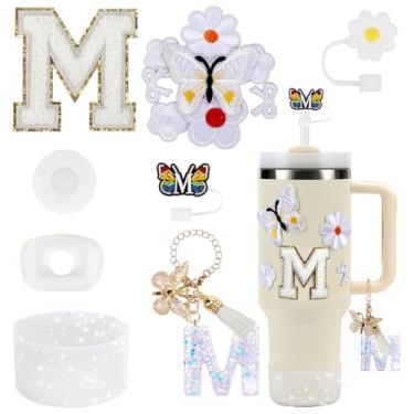 Imagem de Conjunto de acessórios de copo de 15 peças para copo Stanley Cup 850 g 1,134 g copo com alça, incluindo capa de canudo de silicone e bota, tampa à prova de derramamento, pingentes Stanley, pingente de