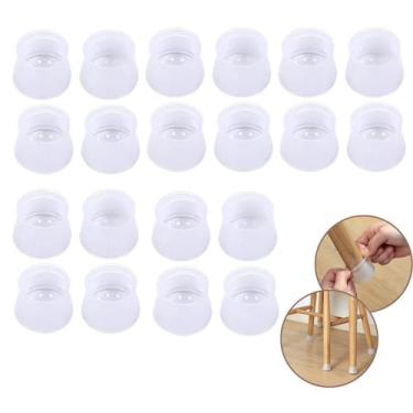 Imagem de Kit 20 Protetor De Pé Cadeira Mesa Silicone Proteção Antirruído Redond