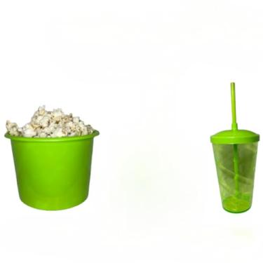 Imagem de Kit Cinema 25 Balde 1,5l Pipoca + 25 Twister Colorido 400ml (VERDE LIMÃO)