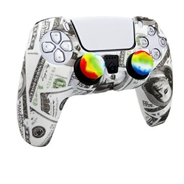 Imagem de Skin para controle Xbox Series S/X Ps4 Ps5, 1 capa antiderrapante com 10 alças para joystick para controle Playsation 5 sem fio (controle PS5 #16)