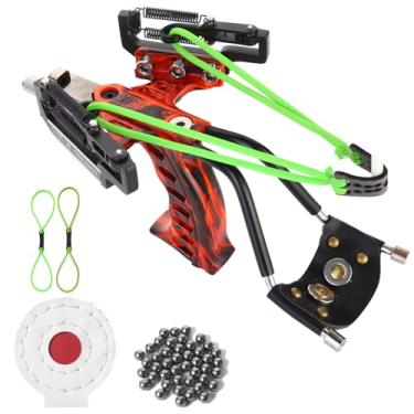 Imagem de Hikoun Estilingue profissional para adultos, foguete de pulso com estilingue infravermelho para caça, faixas de lançamento pesadas, tiro para caça ao ar livre, adulto profissional, (vermelho 2)