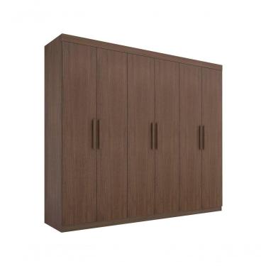 Imagem de Guarda Roupa Casal Colibri 6 Portas 6 Gavetas Sem Pés - D' Doro Castanho