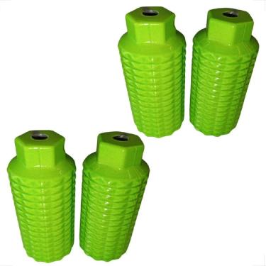 Imagem de 2 PARES Apoio Pedaleira Bmx Pezinho Trolhão Suporte De Pé Aluminio Verde Neon Bicicleta Bike