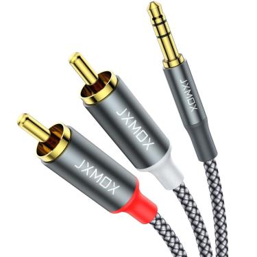 Imagem de Cabo de áudio JXMOX 3,5 mm para RCA macho 2M trançado de nylon