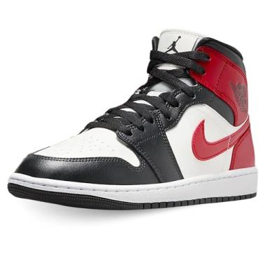 Imagem de Nike Air Jordan 1 Mid Feminino, Vela/Ginásio Vermelho-off Noir - branco, 7.5