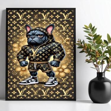 Imagem de Quadro Bulldog Francês Bombado Rico 24x18cm - com vidro - Quadros On-l