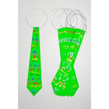 Imagem de Gravata Musical Pacote Com 12 - Festas e Fantasias, Verde