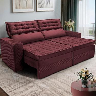 Imagem de Sofá 4 Lugares Cama inBox Cielo com Assento Retrátil, Encosto Reclinável em Suede Velusoft e 230cm de Largura