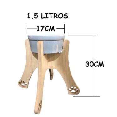 Imagem de Comedouro elevado de porcelana para cães - Mestre Pet