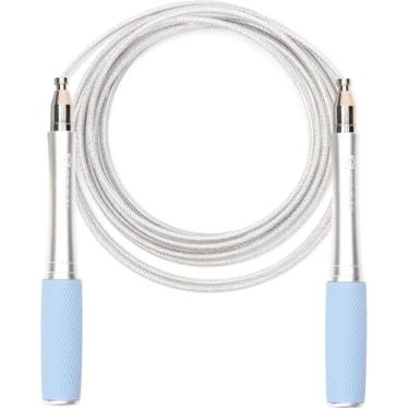 Imagem de Corda de pular para homens e mulheres – Corda de pular ultrarrápida e de alta velocidade – Design autotravante sem parafusos com alças de alumínio e alças texturizadas de silicone – Projetada com