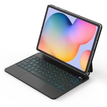 Imagem de BETTDOW Capa com Teclado e Trackpad para Samsung Galaxy Tab S6 Lite 10.4" Polegadas, Capa com teclado Bluetooth sem fio destacável magneticamente,Teclado com LCD Display (Preto)