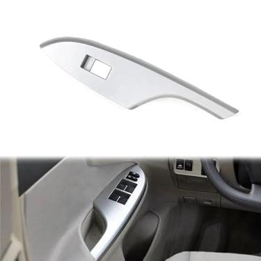 Imagem de Fouedy 4 peças/conjunto adequado para to-yota Corolla 2009 2010 2011 2012 2013 facelift interruptor de controle de elevação de janela frontal moldura moldura painel capa prata (traseira esquerda)