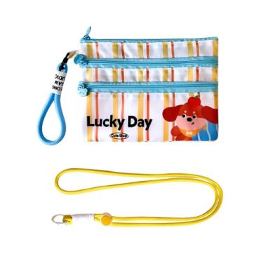 Imagem de Carteira de passaporte de viagem – Carteira de mão e pescoço com desenho animado para mulheres e família com cordão removível (transversal, ombro, pescoço), bolsa organizadora de documentos de viagem