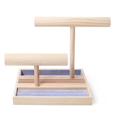 Imagem de Caixa de joias de madeira maciça, adereços de exibição de joias, acessórios de armazenamento doméstico, adequados para quarto de lavabo