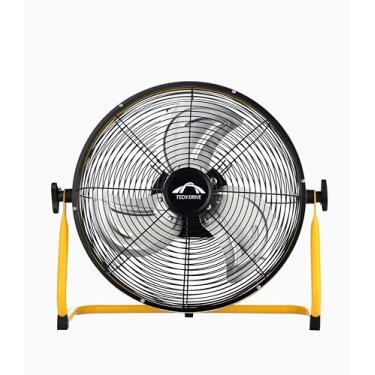 Imagem de Tech Drive Ventilador de chão, ventilador de bateria de 12 polegadas com lâmina de metal e inclinação ajustável de 360°, operado por portátil, ventilador sem fio recarregável DC 5V para uso interno e