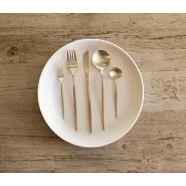 Imagem de Faqueiro 30 Peças em Inox Berlin Kenya Dourado