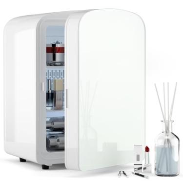 Imagem de COYCYQI Mini geladeira 9L para quarto – carro, dormitório universitário e mesa de escritório, aquecedor portátil de 12 V, para cuidados com a pele, maquiagem de beleza, bebidas, alimentos, geladeira