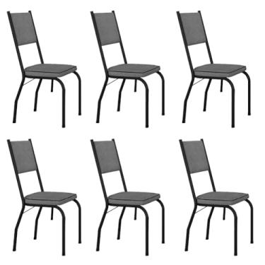 Imagem de Conjunto Com 6 Cadeiras Diana Preto/Platina