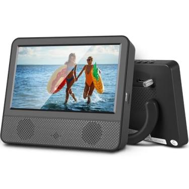 Imagem de Jexiop Tela de TV IPS 1080P de 7 polegadas, televisão pequena com sintonizador digital ATSC, porta USB/TF, entrada HDMI, mini TVs para acampamento e cozinha