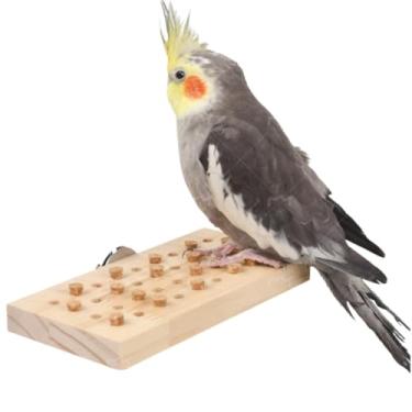 Imagem de CXYYXF Brinquedo para mastigar pássaros – Quebra-cabeça de madeira com rolhas de cortiça, brinquedo de gaiola de pássaros para papagaios, conures, periquitas, calopsitas, quaker, tentilhões e pássaros