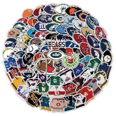 Imagem de 104cs Pacote de adesivos de futebol para capacete, garrafas de água, decalque de rúgbi, adesivos decorativos para meninos, decalques à prova d'água para laptop, computador, capa de telefone, carro