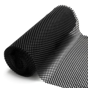 Imagem de YACEYACE Forros de gaveta para armários de cozinha, 30,5 cm x 3,5 m, forros de prateleira pretos para armários de cozinha, antiaderentes, antiderrapantes e à prova d'água