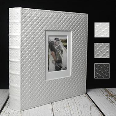 Imagem de Álbum de fotos E--Manny para álbuns de fotos de 4 x 6 fotos de grande capacidade, álbuns de casamento, 500 fotos de espera para família, casais, memórias, livros, aniversários, aniversários, viagens, álbum, sem ácido (branco)