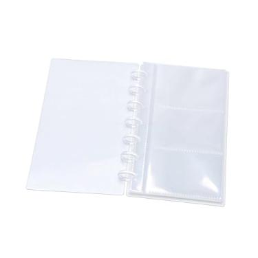 Imagem de NatSumeBasics Capas para fichário A6 – 20 folhas transparentes, PP de 0,2 mm, tamanho de bolso (5,8 cm x 8,9 cm) para cartão de visita com nome de cartão de crédito (3 bolsos)