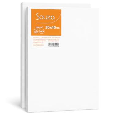 Imagem de Kit com 2 Telas para Pintura Souza & Cia 30x40cm – Algodão 100% com Chassi de Madeira – Souza – Ideal para Iniciantes, Escola e Ateliê (Kit com 2 Telas – 30x40cm)