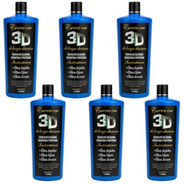 Imagem de Kit com 6 Escova Progressiva 3D Profissional 1000ml | Liso Absoluto