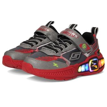Imagem de Skechers Tênis masculino Light Storm 3 400151l (criança pequena), Metal/vermelho, 17