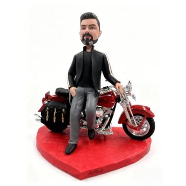 Imagem de Bobblehead personalizado feito à mão - Personalizado a partir da sua foto, perfeito para decoração de painel de carro ou mesa, presente exclusivo para entusiastas de motocicletas e entes queridos