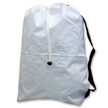 Imagem de (White) - Laundry Bag with Strap, Drawstring, Locking Closure, Size: Medium 24x36