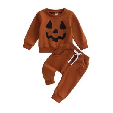 Imagem de Conjunto de abóbora LIOMENGZI com roupa de Halloween para bebês