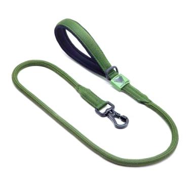 Imagem de APOLODOG Guia Premium para Cachorro, 1,2 Metros, Alça Neoprene, Mosquetão de Alumínio e Zinco, Resistente até 150kg Adestramento Treinamento Cão (VERDE MILITAR)