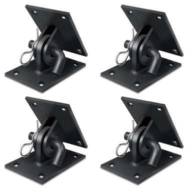 Imagem de folosem Ferragens para docas resistentes, pacote com 4 conectores galvanizados para doca flutuante, dobradiça de doca flutuante, revestimento antiferrugem de metal, suporte de placa de suporte estilo